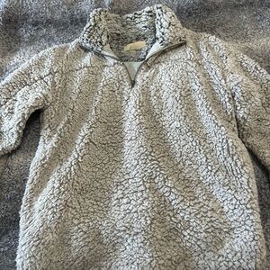 Cozy Gray Sherpa Pullover